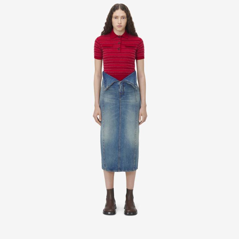 ALEXANDER MCQUEEN - Fold Over Waist Denim Skirt - Item 817920QMACV4315